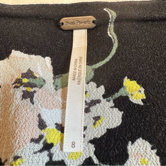 FREE PEOPLE Black All Yours Floral A-Line Mini Dress - Size:8 - Picture 5 of 12